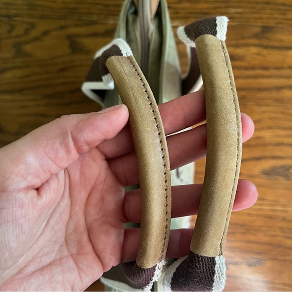 Vintage L.L Bean Embroidered Moose Boat & Tote Bag With Leather Handles - Picture 3 of 10